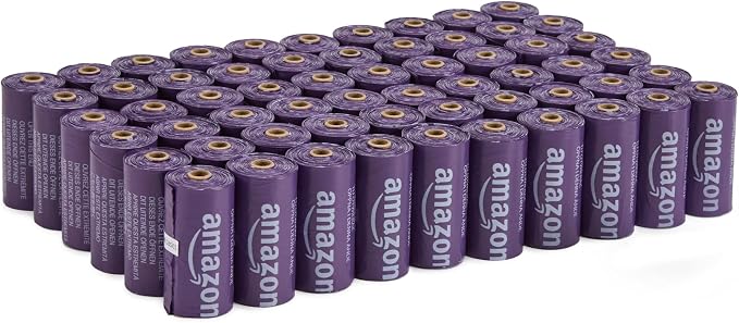 Amazon Basics Premium Lavender Scented Standard Dog Waste Bags, 900 bags,15 Count (Pack of 60)