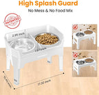 URPOWER Elevated Dog Bowls, 3-in-1 Double Deck Raised Dog Bowl Stand | 4 Height Adjustable Raised Stand with 2 Stainless Steel Food Bowls & Licking Plate for Small, Medium & Large Dogs