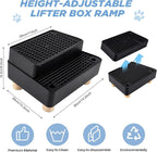 Adjustable Litter Box Step, Cat Litter Box Ramp/Catcher with Wooden Feet | 2 Steps,Fits Automatic Litter Box Steps, Filter Function, Anti-Tracking, Easy to Clean, For Small & Elderly Cats