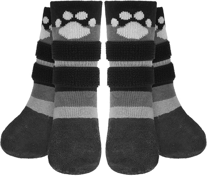 BEAUTYZOO Dog Shoes for Hot Pavement, Waterproof Dog Socks to Prevent Licking Paws & Hardwood Floors, Dog Booties Paw Protectors with Adjustable Straps & Non-Slip Sole, Small Medium Large Dogs Boots