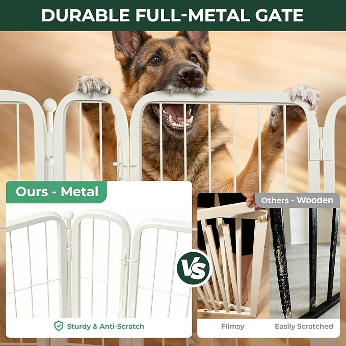 FXW Dog Gate, Extra Wide Adjustable for Openings Up to 83", 45" H | Flexible Space Control, Easy Walk-Through Access, 2 Panels + 1 Gate, For Large Dogs, Garage Use