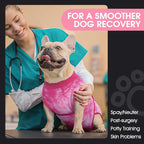 FUAMEY Dog Surgery Suit, Surgical Suit for Dogs, Dog Onesie for Surgery | Cone Collar Alternative, Abdominal Wound Protector, Anti Lick Suit, Soft Dog Bodysuit after Surgery Female Male, Rose Dye XL