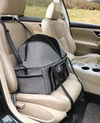 BurgeonNest Top-Expandable Cat Carrier with Semi-Open Canopy, Up to 15 lbs | Soft Sided Cat Bag Carrier for Medium Large Pet, Upgraded Small Dog Car Seat, Puppy Travel Bag for Trip Features Safety Leash