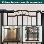 Baby Gate for Stairs 29.53"-53.1" Extra Wide, Pressure Mounted Dog Gate Indoor, Walk Thru Pet Gate for Dog Child,Pet Gates for The House Doorway Black