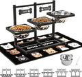SHAINFUN Elevated Dog Bowls for Medium/Large Dogs with Mat, 6 Height Adjustable Raised Dog Bowls, Three Large 58oz Food Water Stainless Steel Bowls