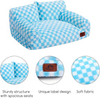 Hollypet Small Dog Large Cat Bed Puppy Couch Beds for Pets up to 25 lbs | Fluffy Dog Cat Couch Plush Soft Warming Pets Beds with Machine Washable Cover and Non-Slip Bottom