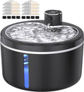 Cat Water Fountain Cordless, 108oz/3L Pet Fountains for Cats Indoor with Stainless Steel Tray, Battery Operated Cat Drinking Fountain with Motion Sens
