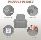 Easy-Going 100% Waterproof Recliner Chair Cover，1-Piece Recliner Slipcover | Dual Waterproof Couch Cover for Recliner，Leakproof Furniture Protector for Kids Pets Dog Cat Daily Stain, Light Fray