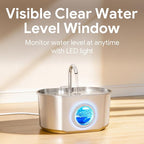 Cat Water Fountain Stainless Steel: 74oz/2.2L Cat Fountain for Drinking | Pet Water Fountain Inside - Automatic Dog Watering Dispenser Bowl - Pet Feeding & Watering Supplies