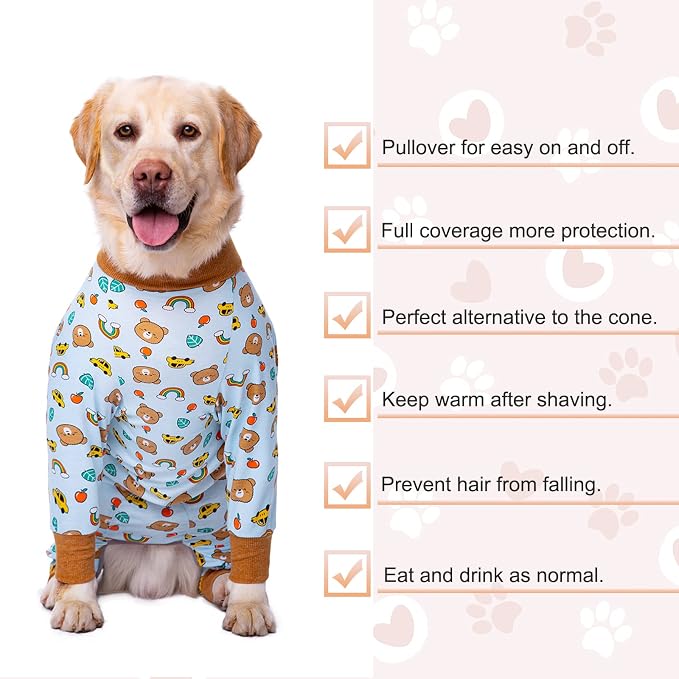 Dog Recovery Suit After Surgery Female Male, Medium Large Dog Neuter Shirt Cone Alternatives Prevent Licking Surgical Onesies (Brea, 3XL)