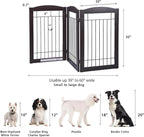 Spirich Freestanding Wire Pet Gate for Dogs, 30 inches Tall Dog Gate for The Houes, Doorway, Stairs, Pet Puppy Safety Fence, 3 Panels