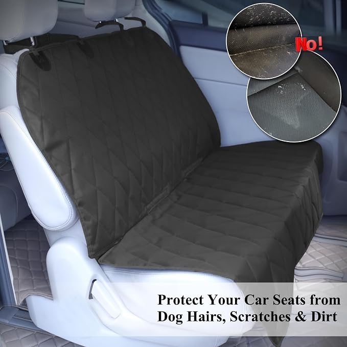 VIVAGLORY Dog Seat Cover Pet Seat Protector, Standard, Black | Backseat Cover for Car Suv & Truck, Back Rear Backseat Bench Protector