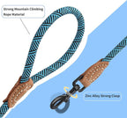Mile High Life Dog Leash with Genuine Leather Connection, 6 FT/5 FT/4 FT | Rope Leash, Heavy Duty 360° Swivel Metal Clasp, for Small Medium & Large Dogs (Green, 60 Inch)
