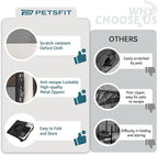 PETSFIT Portable Dog Playpen 45", Removable Waterproof Mat, Zippered Roof | Jump-proof, Collapsible Storage, RV Camping Travel, Indoor Outdoor Use, Large Dogs and Cats, 45.5"L x 45.5"W x 28.5"H
