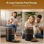 Automatic Cat Feeder with Voice Recorder & 4L Large Capacity – Programmable Pet Food Dispenser for Cats and Small Dogs, Up to 9 Meals Daily, Dual Power, Locking Lid & Freshness Protection