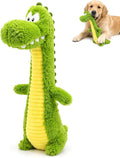 Squeaky Dog Plush Chew Toy, Interactive Tug Squeaky Toy for Chewers, Medium & Large Dogs & Fetch Play, 18.5 In Stuffed Long-Neck Crocodile Toy with Soft Plush Body for Gentle Gum Care & Boredom Relief