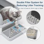 Suzzipaws XL Enclosed Stainless Steel Cat Litter Box for Big Cats | High-Side Anti-Leakage Stainless Steel Litter Box, Non-Sticky Easy-Clean Surface, Less Tracking for Multi-Cat Households