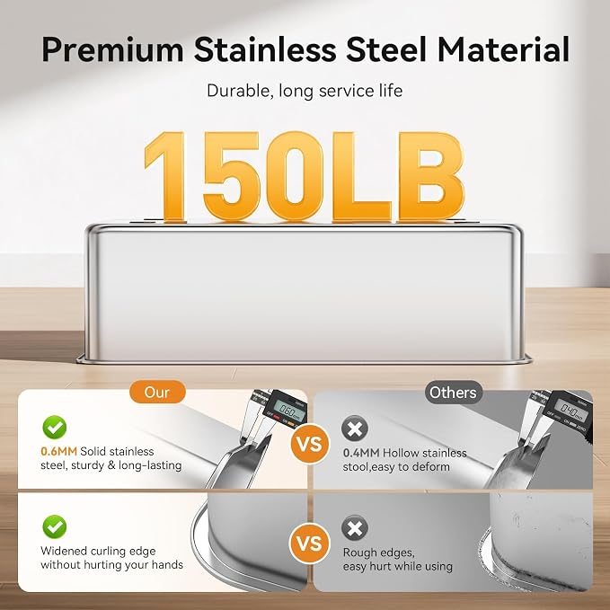 Jotesnew 2 Pack 28" Extra Large XXXL Stainless Steel Cat Litter Boxes with Lid Metal Cat Litterbox Pan for Big Cats and Multiple Cats, Anti-Leakage, Easy Cleaning, Include Scoop