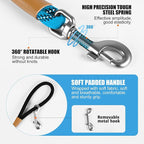 lynxking Long Dog Leash Reflective 15ft 30ft 50ft Check Cord Training Lead Padded Handle Heavy Duty Rope for Puppy Small Medium Large Dogs (Light Blue, 50ft x 3/8inch)