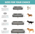 COZY KISS Ultra Soft Faux Rabbit Fur Dog Bed for Large Dogs – 44"x32" Orthopedic Foam Couch, Removable Washable Cover & Waterproof Lining, Grey
