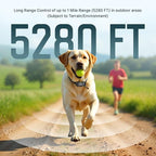 My Pet Command Long Range Dog Training Collar 1 Mile/5280 Ft, Extra Collar | Safe Shock, Vibrate, Tone, Flashing Night Beacon Lights, Rechargeable, Waterproof, Remote Training Device