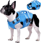 Kuoser Dog Life Jacket, High Flotation Reflective Dog Life Vest, Blue, S | Adjustable Dog Lifejackets for Small Medium Large Dogs, Lifevest with Rescue Handle for Swimming, Boating, Lake, Beach & Pool