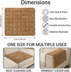 Non Slip Couch Armrest Covers for Dogs, Fuzzy Pet Sofa Arm Covers | Washable for Armrest & Backrest, Soft Thick Furniture Protector for Cats Dogs, Against Fur, Dirt, 27.6" x 27.6", Camel