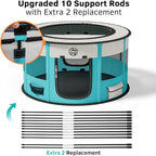 Dog Playpen for Puppies and Cats: Foldable Pet Pen with Dual Doors | Two Zippered Doors, 360° Mesh Windows, Removable Breathable Top, Spacious Interior