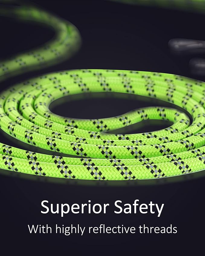 Long Dog Leash for Dog Training 16FT/30FT/50FT/100FT, Reflective Dog Leash with Lockable Hook, Heavy Duty Dog Lead for Large Medium Small Dogs Outside Walking, Playing, Camping, or Yard 20FT Green