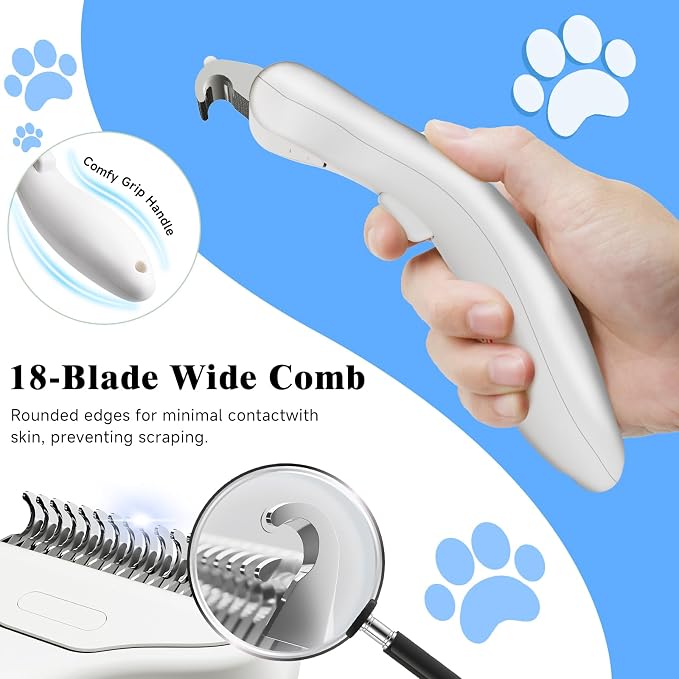 Pet Steam Brush for Dogs & Cats, 3-in-1 Shedding Grooming Tool | Self Cleaning Spray Comb with Mist, Dog Brush for Shedding, Cat Brush for Hair Removal, Long Haired Pet, Waterless Shampoo