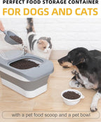 HOYTAMDAR 13Lbs Collapsible Dog Food Storage Container,Dog Food Container | Pet Food Storage Container with Airtight Lid,Measuring Scoop,Cat Food Storage Container Dry Food for Pets,Rice,Cereal