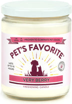 Pet's Favorite Pet Odor Candle, Clean Burning, Long Lasting Scented Candles with a Natural Fiber Wick and 70 Hour Burn Time, Very Berry