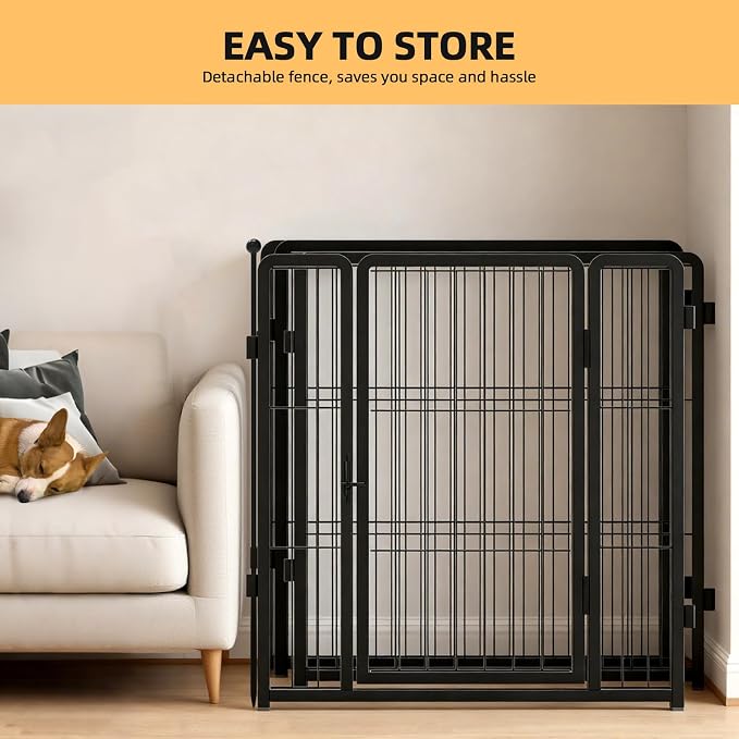 Dog Playpen Indoors/Outdoor, 36 inch 8 Panels Dog Play Pen for Small Dogs, Rustproof Metal Pet Fence for RV Camping/Yard/Garden