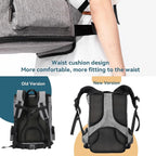 Petsfit Dog and Cat Backpack Carrier, Padded Waist Support, Up to 18 lb | 13.5 x 12.5 x 17.5 in; reinforced frame, 600D Oxford, 4 mesh panels, lockable zippers, safety tether and washable mat.