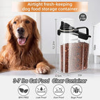 LEAWALK Airtight Small Cat Dog Pet Food Storage Containers BPA Free, with Large Pour Spout/1 Measuring Cup/ 4 Safety Locks and Double-layer Silicone Strip (Black X 2, 3L-2pack)
