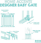 Regalo Safety 30"-41.5" Extra Wide Baby Gate, Bottom of Stairs & Doorways | Pressure Mounted with Door, For Babies, Toddlers & Pets, Black with Wood Accent, Tested & Trusted for 30 Years