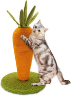 AUSCAT Cat Scratching Post, Cute Carrot Scratching Post, Nature Sisal Cat Scratcher for Indoor Cats and Kittens