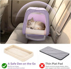 PETSFIT Cat Carrier Soft with Patented Safety Buckles, Safe for Car Travel | Lockable Zippers, Safety Tether, Escape-Resistant Pet Carrier for Vet Visits, Airline Approved Under-Seat, Up to 12 lbs