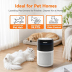 AIRROMI HEPA Air Purifier for Bedroom&Home,Pet Air Purifier for Home Pets,Removes Pet Odor,Cat Litter Smell,Dust,Smoke&Allergies,Quiet Room Air Purifier with Scents,360°Air Cleaner,A2005 White