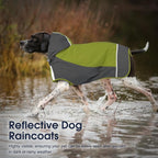 IECOii Hooded Dog Raincoat,Reflective Large Dog Rain Poncho,Ensure Safety in Low - Light Conditions, Adjustable Fit with Magic Sticker,Lightweight Waterproof Pet Rain Coat,Green,XXL