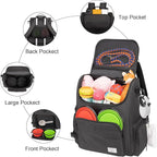 Modoker Multi-Compartment Dog Travel Backpack for Pet Supplies, Black | Dog Travel Accessories Organizer with 2 Food Bags, 2 Bowls, Quick-Access Pockets, Tissue Opening, Luggage Sleeve, Feeding Mat