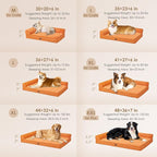 EHEYCIGA Large Dog Bed Memory Foam for Crate, Orthopedic Dog Bed Large Size Dogs with Washable Removable Cover, Waterproof Pet Sofa Couch with Nonskid Bottom, 35x22x6, Pumpkin