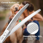 HASHIMOTO Curved Thinning Shears for Dogs, 7.0 inch, 30% Thinning Rate. | Lightweight, 440C Stainless Steel, Sharp, Easy to Use