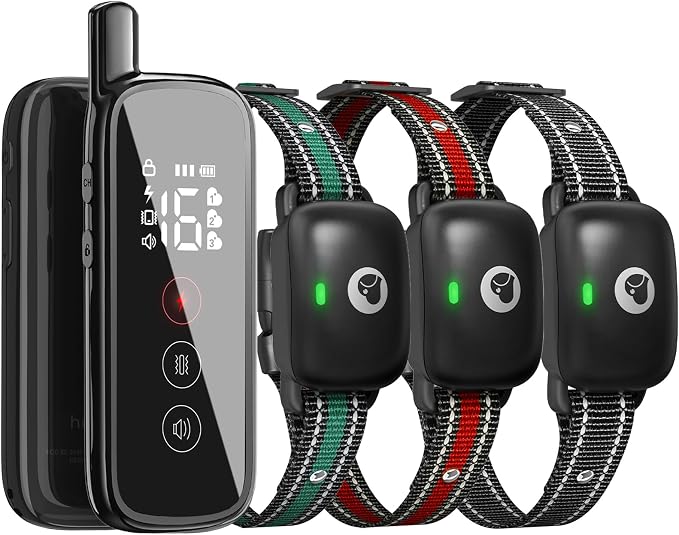 Dog Training Collar for 3 Dogs, Shock Collar with Remote, 2600FT | Rechargeable Electric Dog Collar With 3 Modes Vibration/Beep/Shock, IPX8 Waterproof E-Shock Collar Fits Small Medium Large