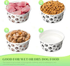 80 Packs Disposable Dog Bowls 12 Oz/1.5 Cup Pet Feeding Bowl for Small Dogs, Cats - Leakproof Paw Paper Pet Bowl for Wet Food, Water