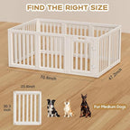 Dog Playpen, Clear Dog Pen, Dog Pen Indoor, Easy to Install and Remove Dog Play Pen, Puppy Playpen Suitable for Dogs, Cats,Dog Playpen Indoor (White, 30.3 inch Height, 10 Panels)