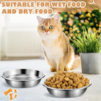 12Pcs Stainless Steel Cat Food Bowls, 5.5 Inch Shallow Cat Bowls | Replacement Whisker Fatigue Relief Cat Bowl, Cat Food Dish Bulk for Elevated Stand, Dishwasher Safe for Small Dogs and Cats
