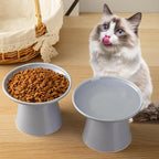 Ceramic Elevated Cat Bowls - 6.2 Inch Extra Wide Raised Cat Food and Water Bowl Set for Indoor Cats, Whisker-Friendly Ceramic Cat Dish for Elder Big Cats & Small Dogs,Light Purple,1 Pack