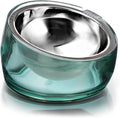 Felli Oblik 15° Tilted Small Animal Bowls for Pet Food & Water 6 oz Stainless Steel Dish Removable, Slanted Metal Plate Feeder for Kitten Puppy Rabbit Bunny Guinchilla Pig (0.75 Cups, Classic)