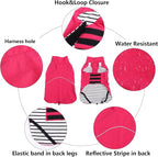 Dachshund Raincoat Weiner Dog Clothes Suitable for Dachshunds Corgi, Weiner, Dog Waterproof Coat with Reflective Stripe underbelly Protection - Pink - S